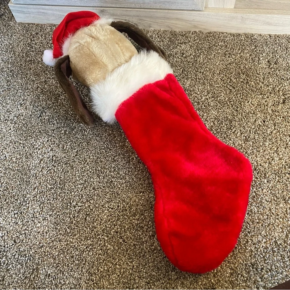 Vintage Sad Sam Dog Plush Christmas Stocking Beautiful Sweet Puppy Holiday Dog